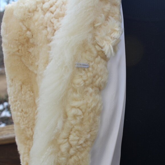 VTG FUR COAT Virgin Lamb Shearling Body-Mongolian Lamb Fur Collar & Cuffs 1980s - Picture 9 of 10
